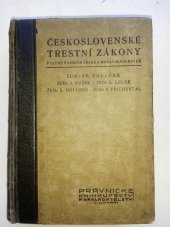 kniha Československé trestní zákony platné v zemích české a moravskoslezské, V. Linhart 1947