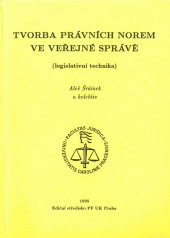 kniha Tvorba právních norem ve veřejné správě (legislativní technika), Vodnář 1995