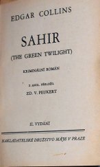 kniha Sahir = (The green twilight) : Kriminální román, Karel Voleský 1933