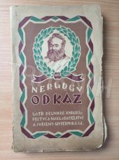 kniha Nerudův odkaz výbor z básní a prósy, Antonín Svěcený 1921