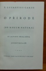 kniha O přírodě = (De rerum natura), Jan Laichter 1948