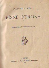 kniha Písně otroka, F. Topič 1908