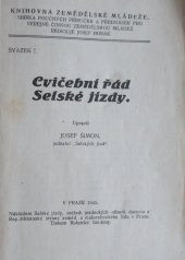 kniha Cvičební řád Selské jízdy, Selská jízda 1925