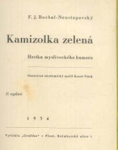 kniha Kamizolka zelená hrstka mysliveckého humoru, s.n. 1934