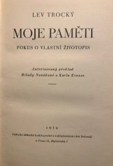 kniha Moje paměti pokus o vlastní životopis, Ústřední dělnické knihkupectví a nakladatelství, Antonín Svěcený 1930