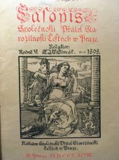 kniha Časopis Společnosti přátel starožitností českých v Praze, Společnost přátel starožitností českých v Praze 1898