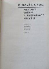 kniha Metody sběru a preparace hmyzu, Academia 1969