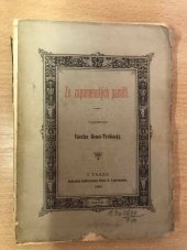 kniha Ze zapomenutých pamětí, Nákladem knihtiskárny Aloise R. Lauermanna 1883