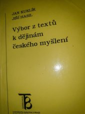kniha Výbor z textů k dějinám českého myšlení, Karolinum  2000