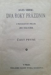 kniha Dva roky prázdnin, Alois Hynek 1911