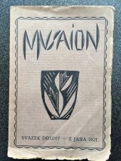 kniha Musaion Svazek II, z jara 1921 sborník pro moderní umění., Aventinum 1921
