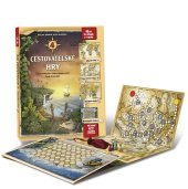 kniha 4 cestovatelské hry Leporelo her s kostkou, figurkami a žetony, pro zábavné učení zeměpisu, Gao 2013