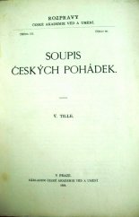 kniha Soupis českých pohádek, Česká akademie věd a umění 1929