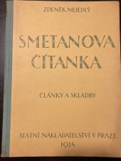 kniha Smetanova čítanka články a skladby, Státní nakladatelství 1924