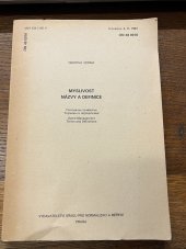 kniha Myslivost názvy a definice oborová norma, ÚNM Praha 1988