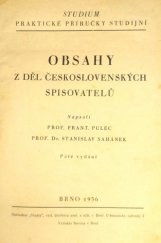 kniha Obsahy z děl československých spisovatelů, Studium, vyd. družstvo prof. a učit. 1936