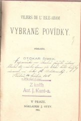 kniha Vybrané povídky, J. Otto 1901
