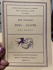 kniha Žena - člověk tři úvahy, B. Kočí 1925