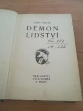 kniha Démon lidství [román], Jos. R. Vilímek 1918