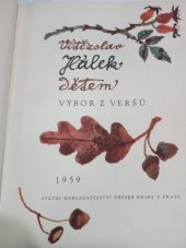 kniha Vítězslav Hálek dětem výbor z veršů, SNDK 1959