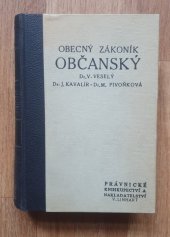 kniha Obecný zákoník občanský a souvislé zákony (podle stavu ke dni 1. ledna 1948), V. Linhart 1948