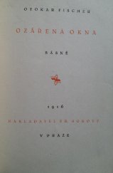 kniha Ozářená okna Básně, Fr. Borový 1916