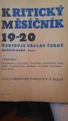 kniha Kritický měsíčník 19-20/1947, Fr. Borový 1947