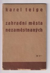 kniha Zahradní města nezaměstnaných, Levá fronta, Magda Pavlová 1933