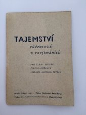 kniha Tajemství růžencová v rozjímáních, Družstevní nakladatelství 1941