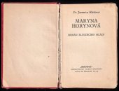 kniha Maryna Horynová román bloudícího mládí ; Vina, Rodina 1933