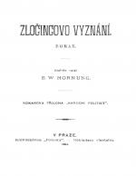 kniha Zločincovo vyznání román, s.n. 1903