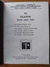 kniha Platon život, dílo, vliv, Společnost přátel antické kultury 1932