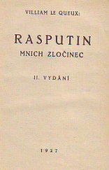 kniha Rasputin mnich zločinec, [Anna Běhounková] 1927