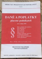 kniha Daně a poplatky placené podnikateli od 1. ledna 1991, Trizonia 1990