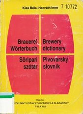 kniha Pivovarský slovník německo-anglicko-maďarsko-český Brauerei Wörterbuch, Výzkumný ústav pivovarský a sladařský 1994