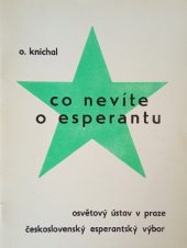 kniha Co nevíte o esperantu, Osvětový ústav v Praze 1968