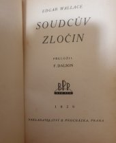 kniha Soudcův zločin, B. Procházka 1929