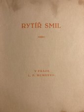 kniha Rytíř Smil, Fénix 1932