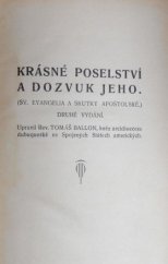 kniha Krásné poselství a dozvuk jeho (Sv. evangelia a Skutky apoštolské), Dědictví sv. Cyrilla a Methoděje 1922