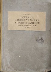 kniha Učebnice obchodní nauky a korespondence. II. díl, pro druhý ročník obchodní akademie, Pragotisk, Peroutka a spol. 1932