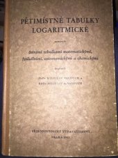 kniha Pětimístné tabulky logaritmické, Přírodovědecké vydavatelství 1952