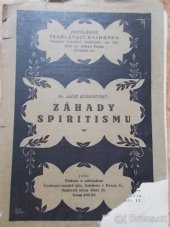 kniha Záhady spiritismu, Čsl. akciová tisk. 1925