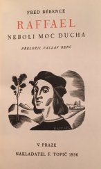 kniha Raffael neboli moc ducha, F. Topič 1936