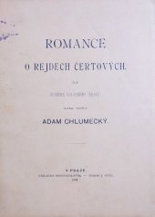 kniha Romance o rejdech čertových, A. Chlumecký 1894
