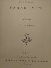 kniha Barák smrti, Volná myšlenka československá 1927