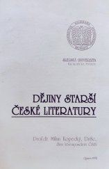 kniha Dějiny starší české literatury, Slezská univerzita 1992