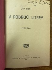 kniha V područí litery novela, F. Šimáček 1905