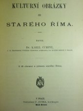 kniha Kulturní obrázky ze starého Říma, F. Kytka 1890