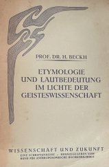 kniha Etymologie und Lautbedeutung im Lichte der Geisteswissenschaft, Verlag 1922