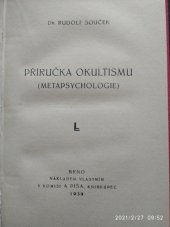 kniha Příručka okultismu [metapsychologie], s.n. 1930